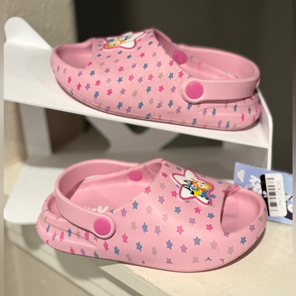 Bluey Toddler Comfort Slide Sandals Pink, Size 10C, New with Tags
